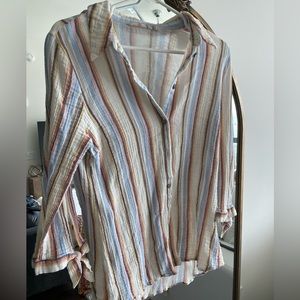 Soft Surroundings sunset button front cotton blouse.  Size Large